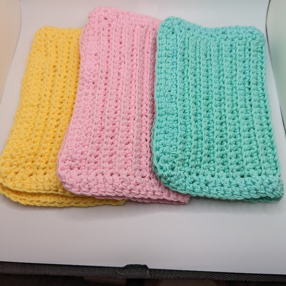 💞2/$20 HAND CRAFTED Crochetd All Purpose 100% Cottn Reusble Bath or Dish Cloths - Picture 5 of 10